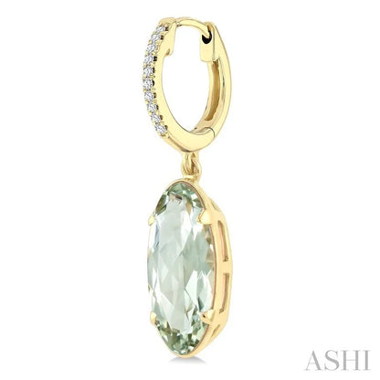 Evoque Gemstone Oval Shape & Diamond Earrings