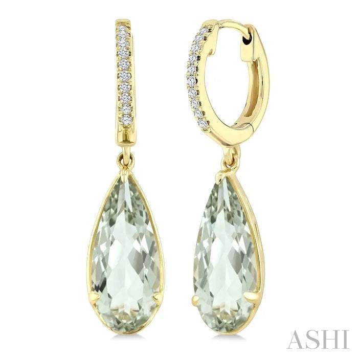 Evoque Gemstone Pear Shape & Diamond Earrings