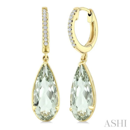 Evoque Gemstone Pear Shape & Diamond Earrings