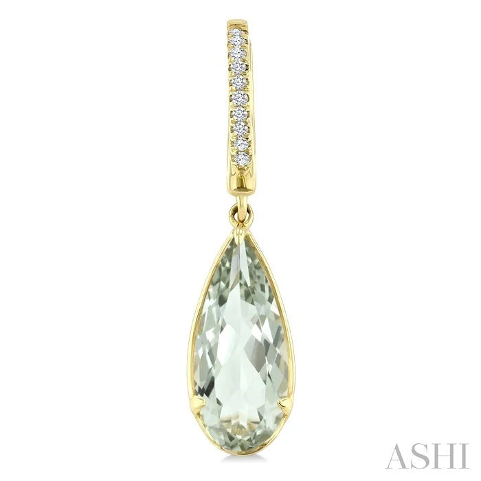 Evoque Gemstone Pear Shape & Diamond Earrings
