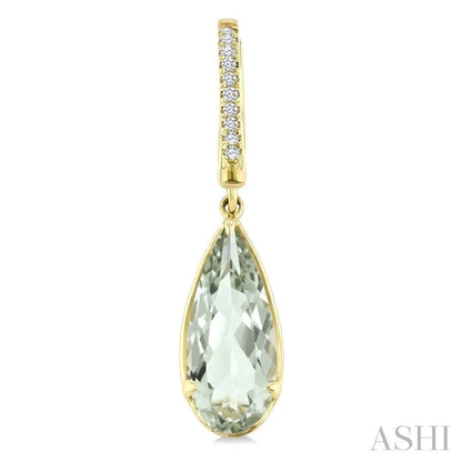 Evoque Gemstone Pear Shape & Diamond Earrings