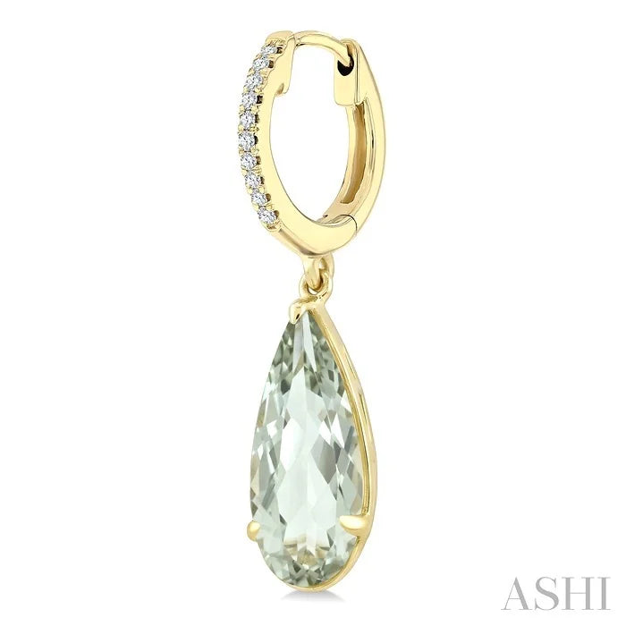 Evoque Gemstone Pear Shape & Diamond Earrings
