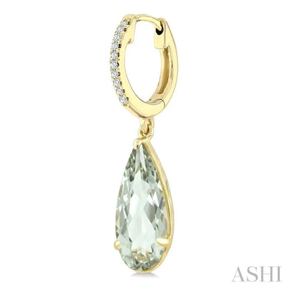 Evoque Gemstone Pear Shape & Diamond Earrings