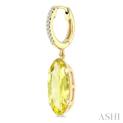 Evoque Gemstone Oval Shape & Diamond Earrings