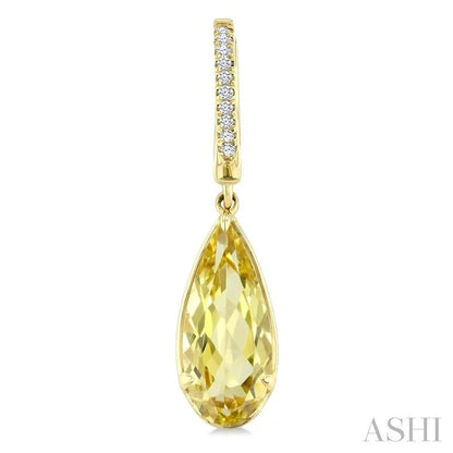 Evoque Gemstone Pear Shape & Diamond Earrings
