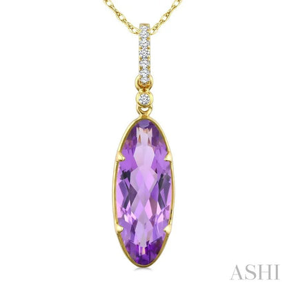 Evoque Gemstone Oval Shape & Diamond Pendant