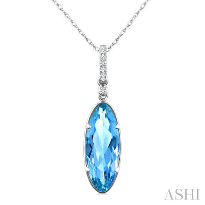 Evoque Gemstone Oval Shape & Diamond Pendant