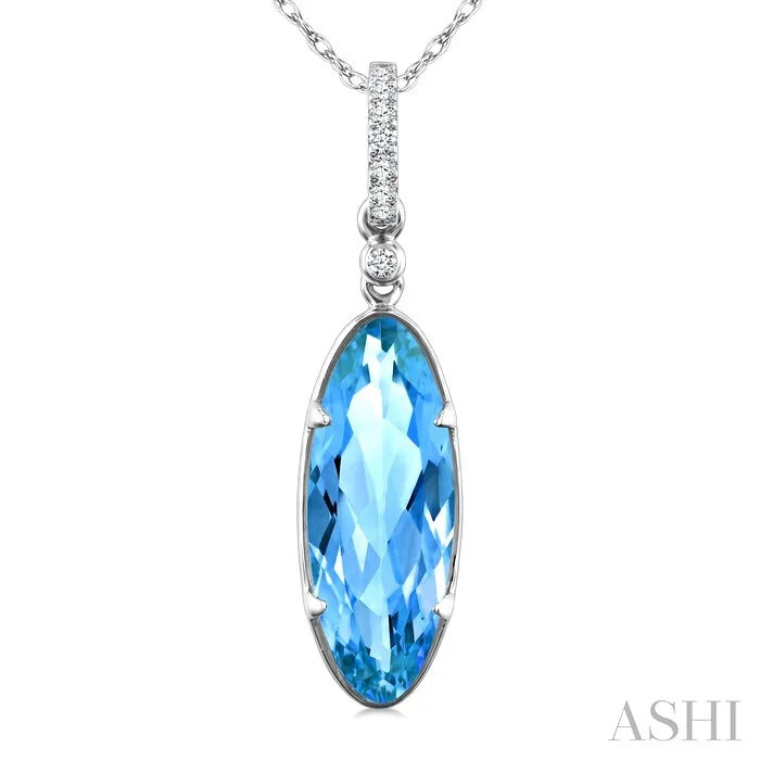 Evoque Gemstone Oval Shape & Diamond Pendant