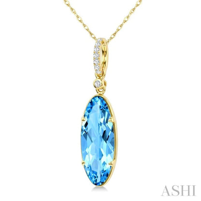 Evoque Gemstone Oval Shape & Diamond Pendant