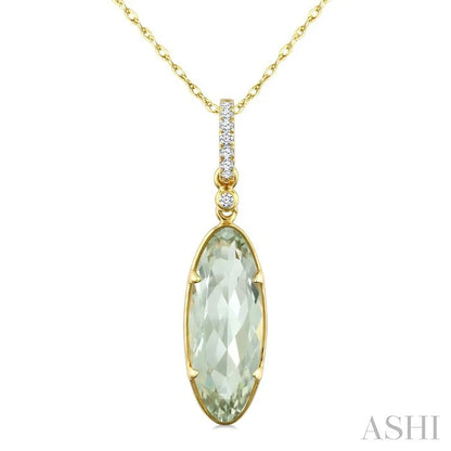 Evoque Gemstone Oval Shape & Diamond Pendant