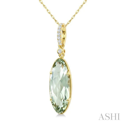 Evoque Gemstone Oval Shape & Diamond Pendant