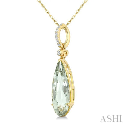 Evoque Gemstone Pear Shape & Diamond Pendant