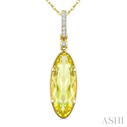 Evoque Gemstone Oval Shape & Diamond Pendant