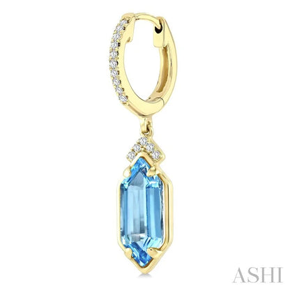 Evoque Gemstone Hexagon Shape &  Diamond Earrings