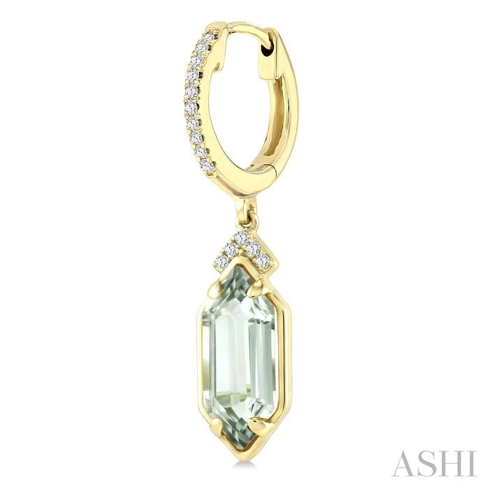 Evoque Gemstone Hexagon Shape &  Diamond Earrings