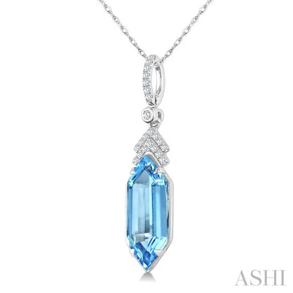 Evoque Gemstone Hexagon Shape & Diamond Pendant