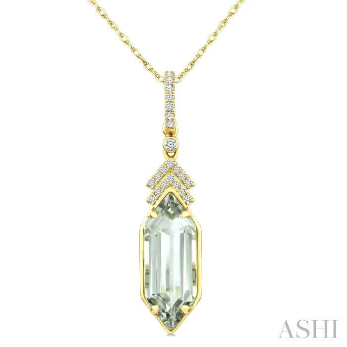 Evoque Gemstone Hexagon Shape & Diamond Pendant