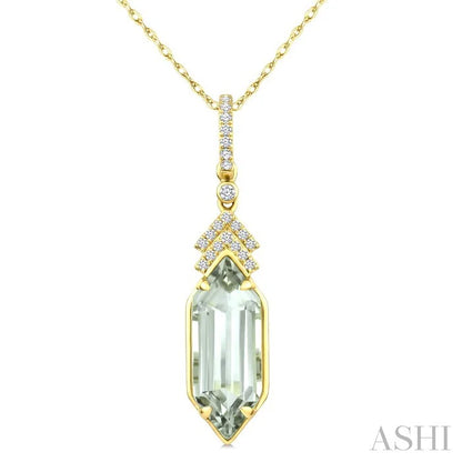 Evoque Gemstone Hexagon Shape & Diamond Pendant