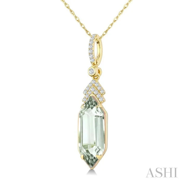 Evoque Gemstone Hexagon Shape & Diamond Pendant