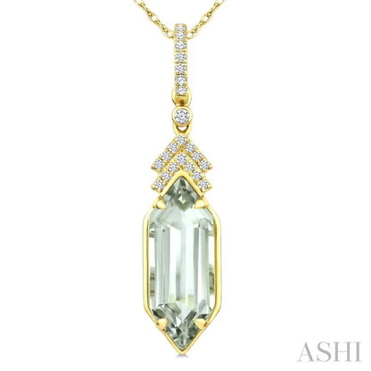 Evoque Gemstone Hexagon Shape & Diamond Pendant