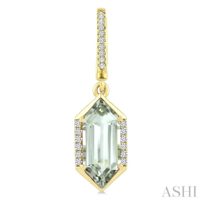 Evoque Gemstone Hexagon Shape &  Diamond Earrings