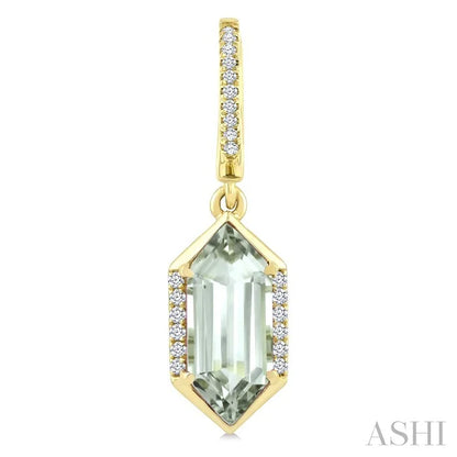 Evoque Gemstone Hexagon Shape &  Diamond Earrings