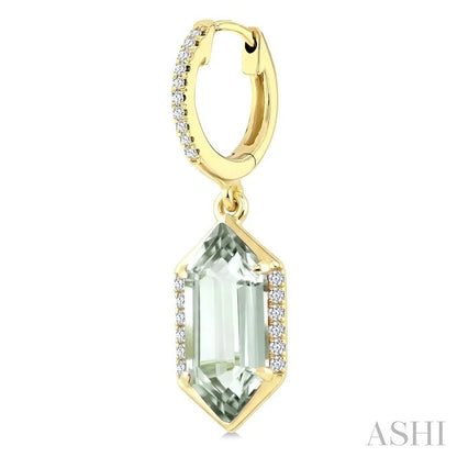 Evoque Gemstone Hexagon Shape &  Diamond Earrings