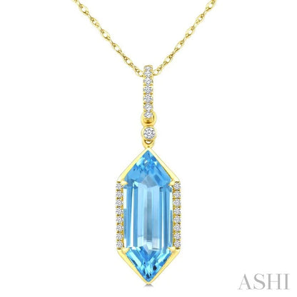 Evoque Gemstone Hexagon Shape & Diamond Pendant