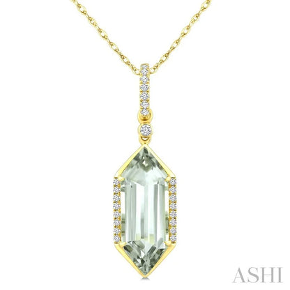 Evoque Gemstone Hexagon Shape & Diamond Pendant