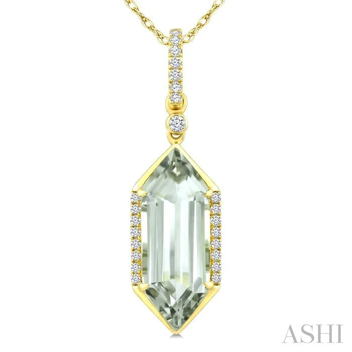 Evoque Gemstone Hexagon Shape & Diamond Pendant