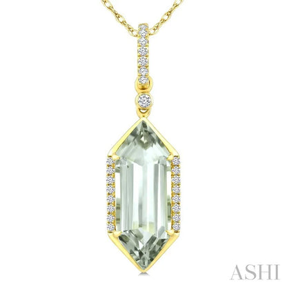 Evoque Gemstone Hexagon Shape & Diamond Pendant