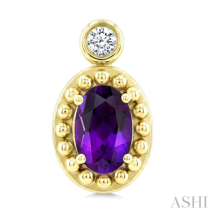 Bead Bijoux Oval Shape Gemstone & Diamond Earrings
