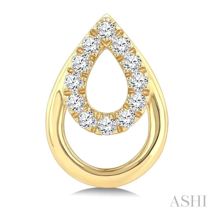 Golden Glow Pear Shape Petite Diamond Fashion Earrings