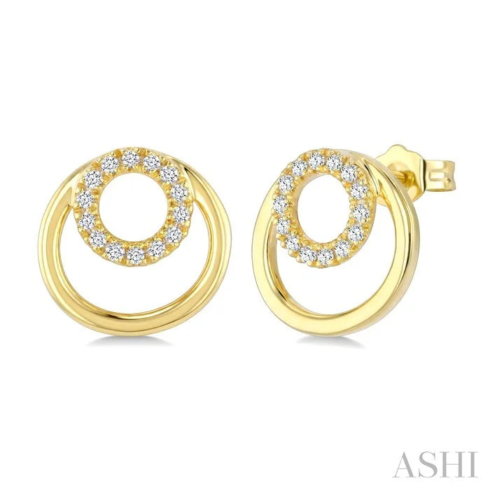 Round Shape Petite Diamond Fashion Earrings