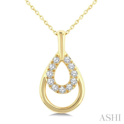 Golden Glow Pear Shape Petite Diamond Fashion Pendant