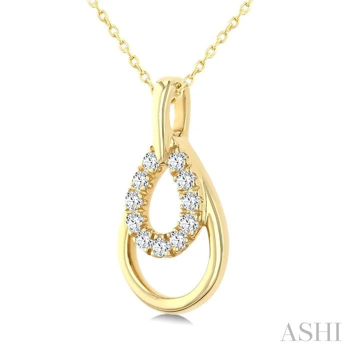Golden Glow Pear Shape Petite Diamond Fashion Pendant