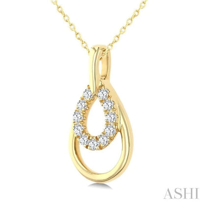 Golden Glow Pear Shape Petite Diamond Fashion Pendant