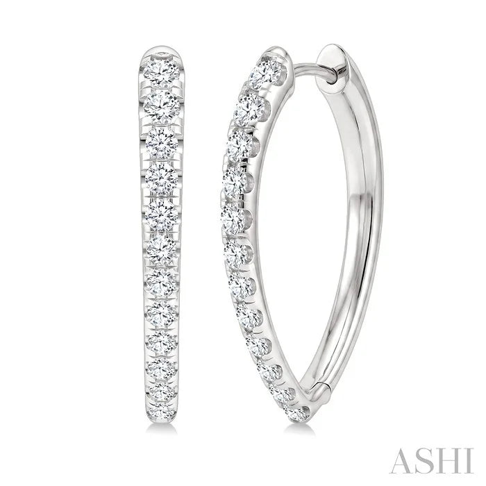 Chevron Diamond Fashion Hoop Earrings