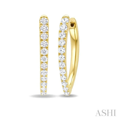 Chevron Diamond Fashion Hoop Earrings