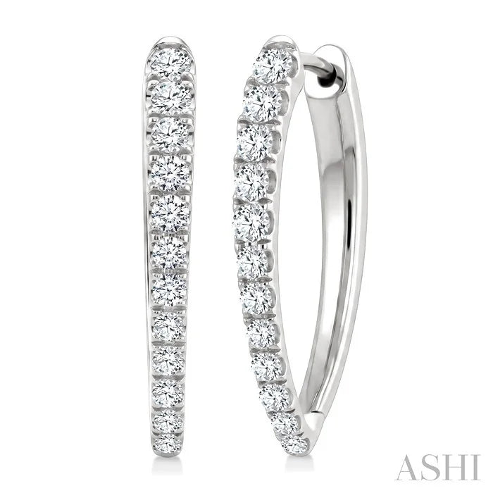 Chevron Diamond Fashion Hoop Earrings