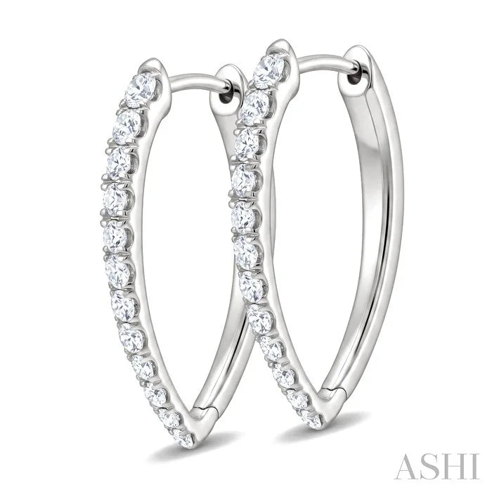 Chevron Diamond Fashion Hoop Earrings
