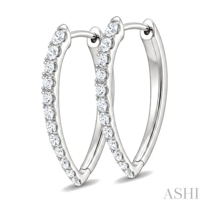 Chevron Diamond Fashion Hoop Earrings