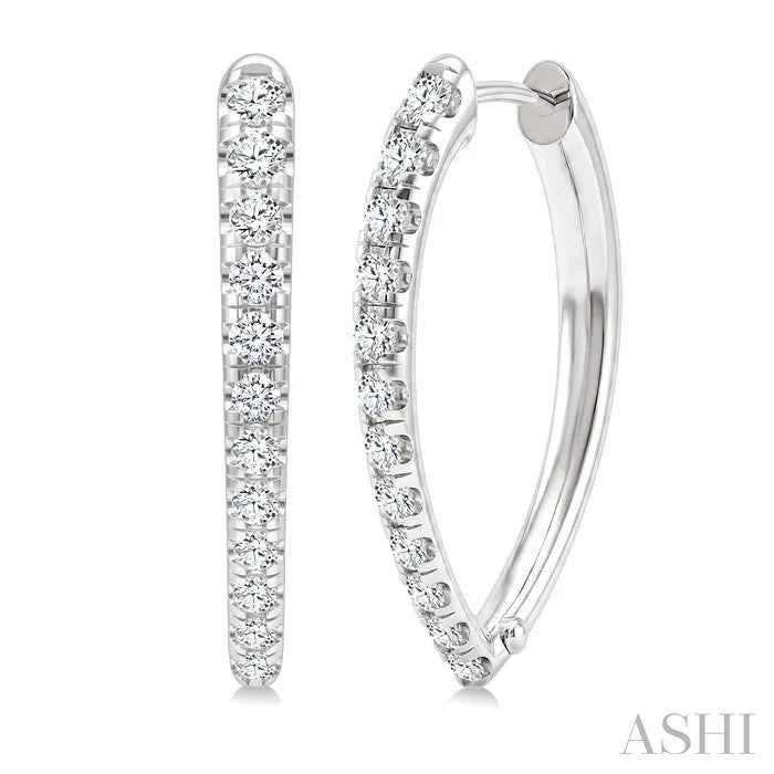 Chevron Diamond Fashion Hoop Earrings