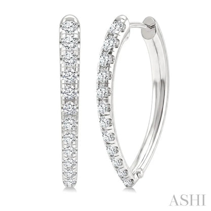 Chevron Diamond Fashion Hoop Earrings