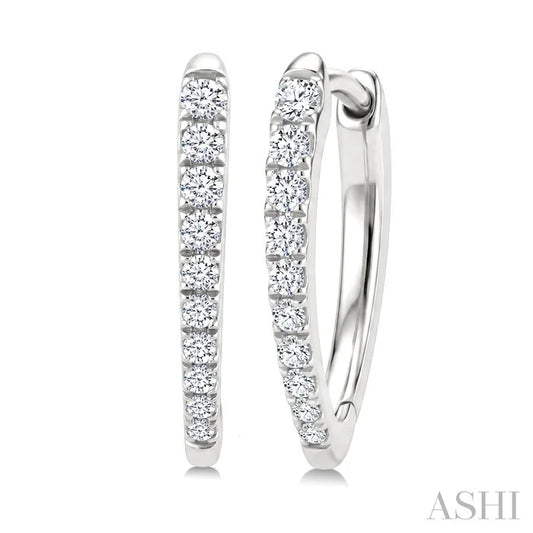 Chevron Diamond Fashion Hoop Earrings