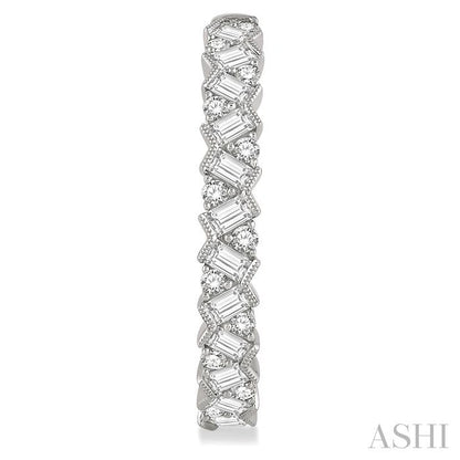 Scatter Zig-Zag Baguette Diamond Fashion Hoop Earrings