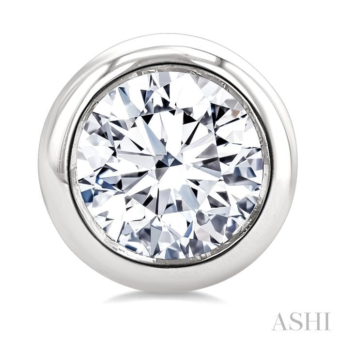 Round Shape Bezel Set Diamond Stud Earrings