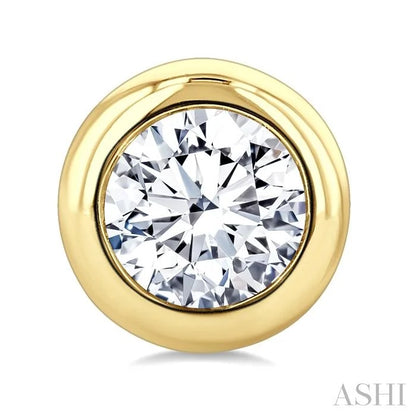 Round Shape Bezel Set Diamond Stud Earrings