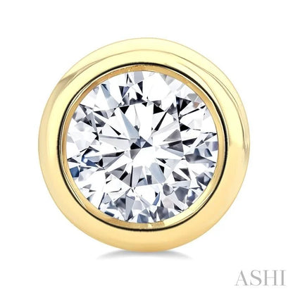 Round Shape Bezel Set Diamond Stud Earrings