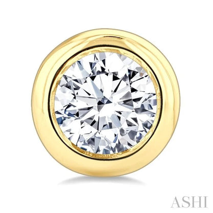 Round Shape Bezel Set Diamond Stud Earrings